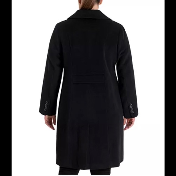 NWT,Anne Klein Single-Breasted Walker Coat,black - Picture 3 of 17